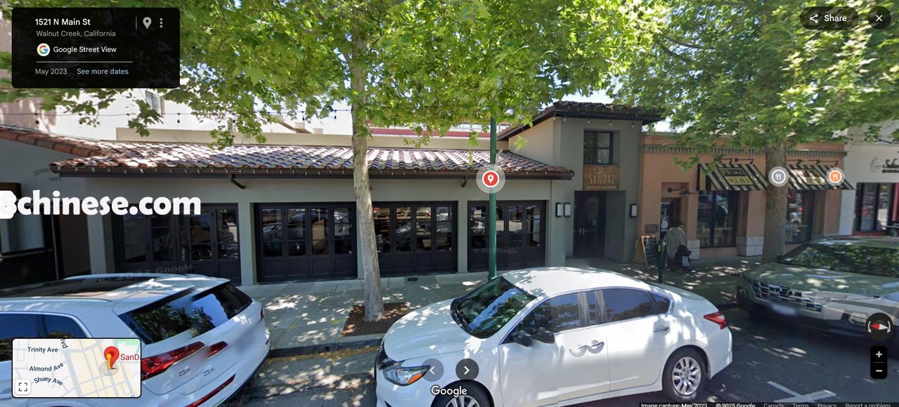 由于周中生意过于低迷，湾区顶级新加坡-印尼餐厅SanDai宣布关闭。（取自Google Maps）
