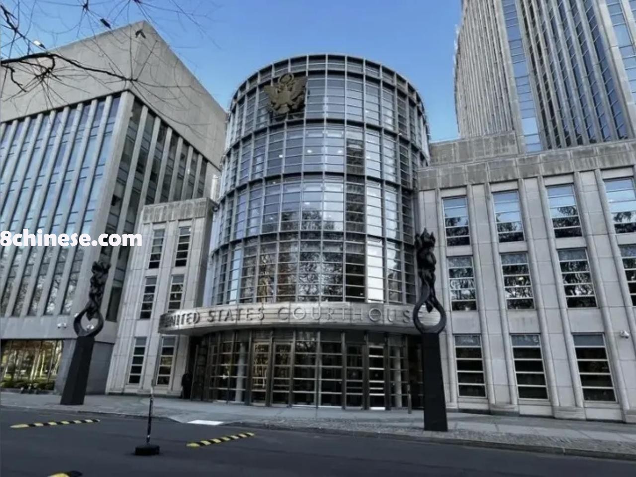 31岁陈家伟与29岁甄俊被捕后，29日在纽约联邦东区法院过堂。图为纽约联邦东区法院。(本报档案照)